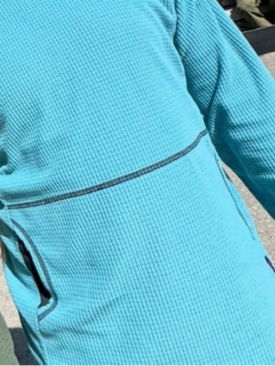 Melanzana 🏔️Blue Hoodie Men’s Large Waffle-Knit Hooded Pullover - Picture 2 of 7